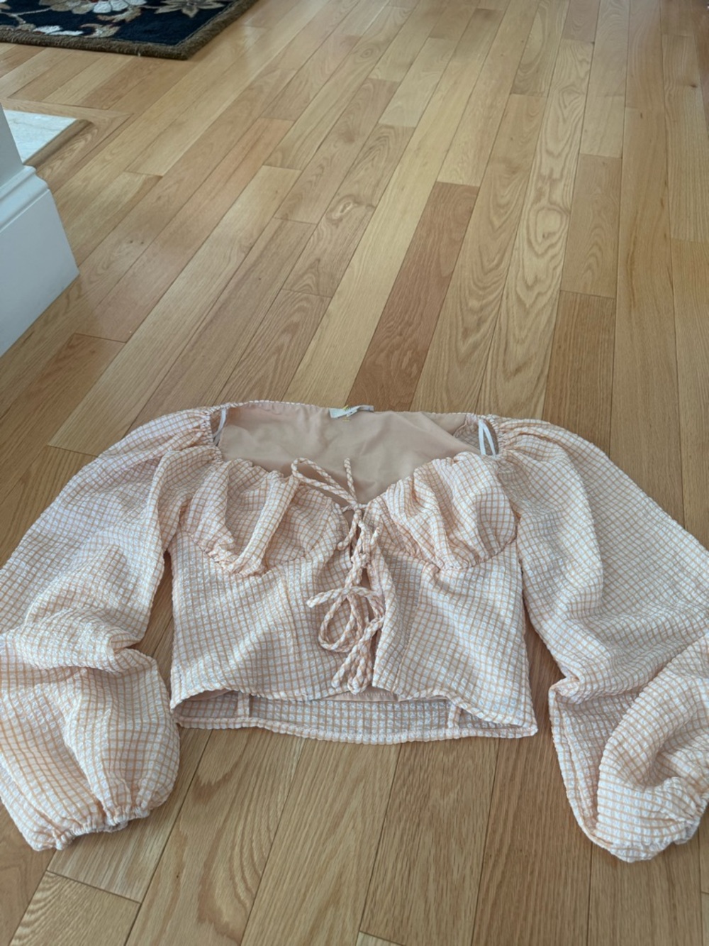 Mable Peach Satin Shirt - Size S